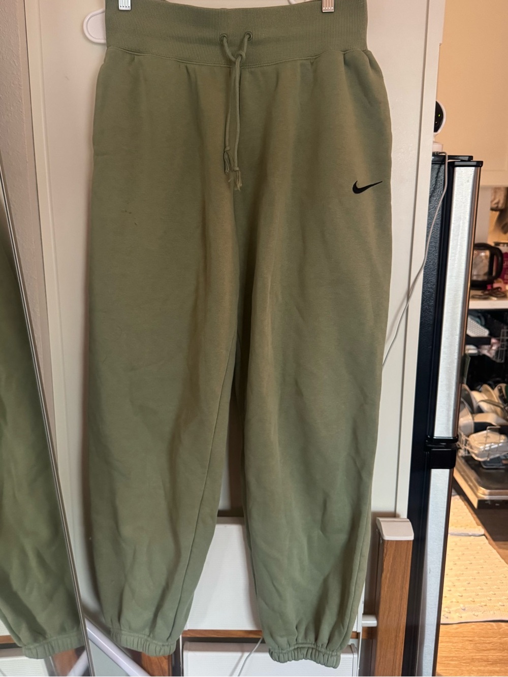 Nike High-Waisted Olive Green Jogger Pants
